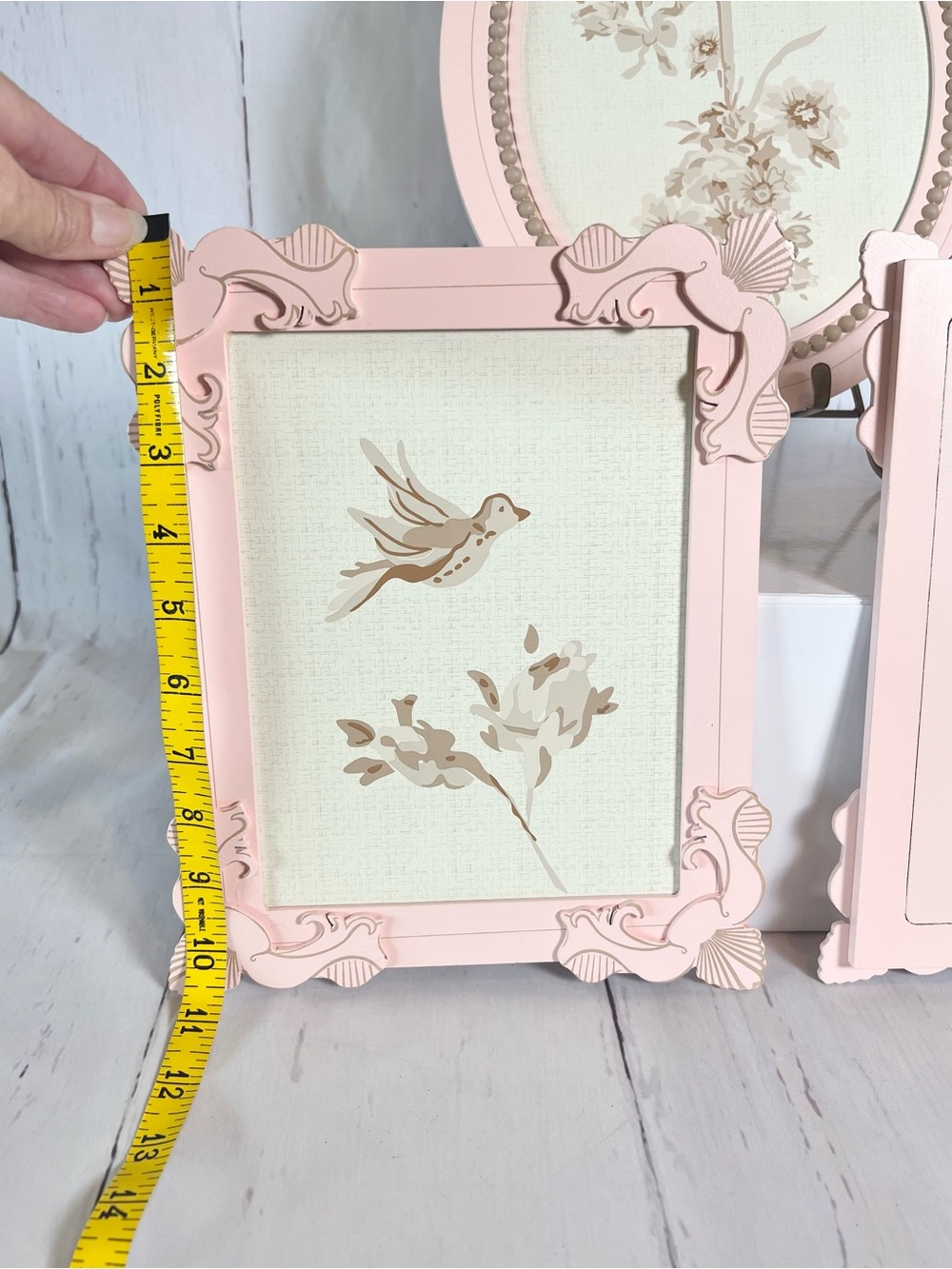 Lambs & Ivy Little Princess Nursery Wall Decor Set 3pc Pink Cream Bird Floral - Picture 4 of 11